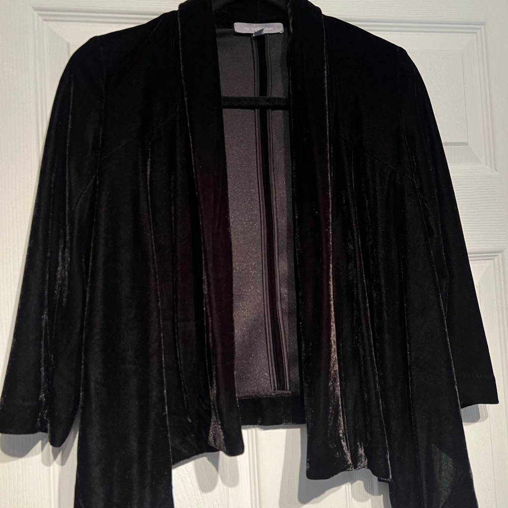 NY Collection Black Velvet Jacket